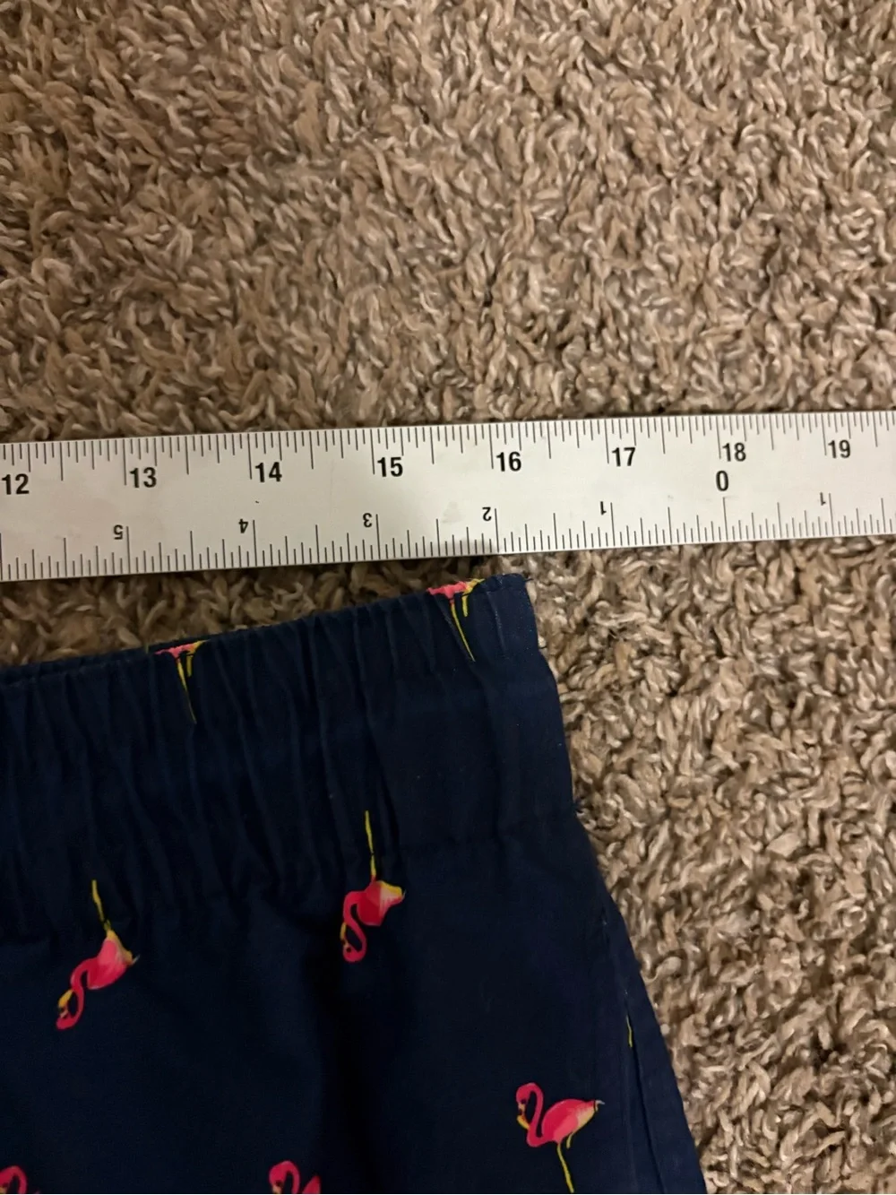 Old Navy Swim Trunks Mens Navy Blue Flamingo All Over Print Mesh Lined Large